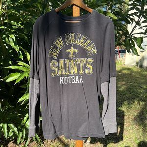 New Orleans Saints Mens Large Long Sleeve Shirt NFL Team Apparel Waffle Knit